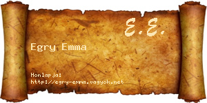 Egry Emma névjegykártya
